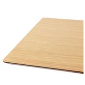 Table de bar haute design 'Tvillin' en bois naturel double pied central métal brossé – 150 x 70 cm