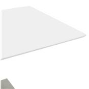 Table de bar haute design 'Tvillin XL' bois blanc double pied central en métal brossé – 180 x 90 cm