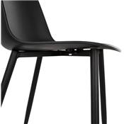 Chaise design moderne 'SILDE' noire avec 4 pieds en métal noir