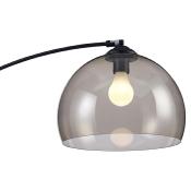 Lampadaire design 'Arc' abat jour en acrylique gris et structure et socle en métal noir mat