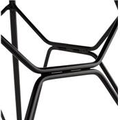 Chaise style industriel design à accoudoirs 'Lotus' blanche avec 4 pieds en métal noir