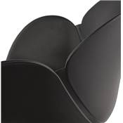 Chaise style industriel design à accoudoirs 'Lotus' noire avec 4 pieds en métal noir