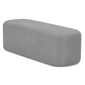 Banquette design de style moderne 'STICKY' en tissu gris foncé avec pieds noir - 120 x 40 cm