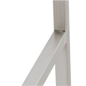 Tabouret de snack mi-hauteur design carré 'Skilder' capitonné blanc pieds acier brossé dossier haut