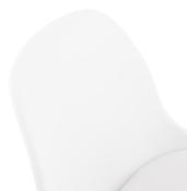 Tabouret de bar réglable design 'Sohoye' pivotant blanc pied et repose pieds chromé dossier haut