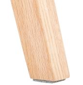 Tabouret de bar design scandinave ‘Chairman’ gris avec 4 pieds en bois naturel et dossier haut