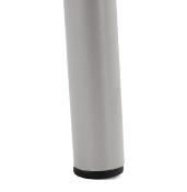 Tabouret de snack mi-hauteur moderne 'Tekno Mini' gris avec 4 pieds en métal gris et dossier haut