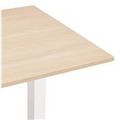 Bureau design assis-debout électrique 'SMALL SEMPLICE' bois naturel pieds métal blanc - 140 x 70 cm