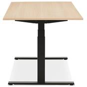 Bureau design assis-debout électrique 'SMALL SEMPLICE' en bois pieds en métal noir - 140 x 70 cm