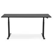 Bureau design assis-debout électrique 'SMALL SEMPLICE' noir en bois pieds métal noir - 140 x 70 cm