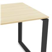 Bureau d'angle design 'MEET L' plateau en bois naturel avec pieds en métal noir - 160 cm