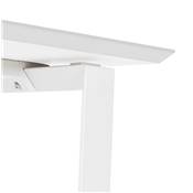 Bureau droit design 'SMART' plateau blanc en bois avec pieds en métal blanc - 180 x 90 cm