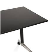 Bureau droit / table travail pliante design 'ARCHI MINI' bois noir pieds métal noir - 140 x 70 cm