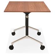 Bureau droit / table de travail pliante design 'ARCHI' en noyer pieds en métal noir - 160 x 80 cm