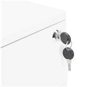 Caisson de bureau / table de chevet design à roulettes 'PRATIK' en métal blanc