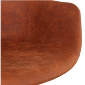 Chaise design de bureau à roulette 'SOFT' en microfibre marron avec 5 pieds en métal noir