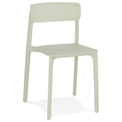 Chaise intérieur / extérieur empilable 'COCKTAIL' avec assise et pieds en résine vert pastel