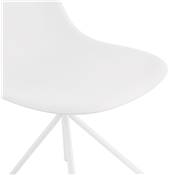 Chaise design style industriel 'PERRY' blanche avec 4 pieds en métal blanc