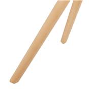 Chaise design 'FIRENZA' en tissu noir avec 4 pieds en bois naturel