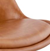 Chaise scandinave design 'Sueden' marron avec 4 pieds en bois naturel