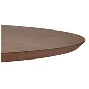 Table à diner / de réunion design ronde 'Mandlar' plateau noyer pied central métal chromé – Ø 120 cm