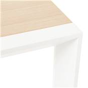 Table / table de réunion scandinave extensible 'Yälka' plateau bois 4 pieds blancs - 190(270) x 95 cm