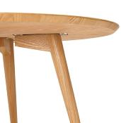 Table de salle à manger scandinave ronde 'Üméa' plateau et 4 pieds bois naturel – Ø 120 cm