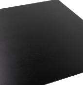 Table salle à manger 'Tvillin Small' noire en bois pied central acier brossé - 150 x 70 cm