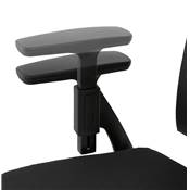 Fauteuil de bureau design à roulettes dossier haut 'FOLLOW' tissu noir et maillé pieds métal noir
