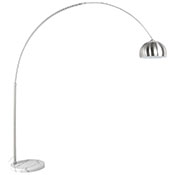 Lampadaire design 'Arc XXL' abat-jour et structure en acier brossé socle en marbre