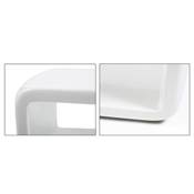 Table basse design rectangulaire 'Klassyc' blanche en fibre de verre - 120 x 60 cm
