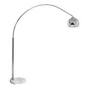 Lampadaire design 'Arc' abat-jour et structure en mtal chrom socle en marbre