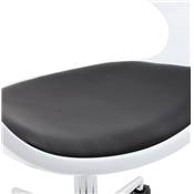 Chaise de bureau à roulettes design 'Neptune' blanche et noire pied en métal chromé