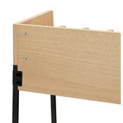 Petit bureau droit / table de travail design 'RAFFINE' bois naturel pieds métal noir - 120 x 60 cm
