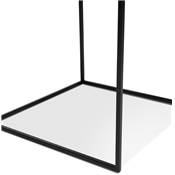 Set de 3 Tables d'appoint gigognes design carré 'TRIPLE' plateaux en bois noir pieds en métal noir