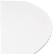 Table basse ronde lounge 'KARA MINI' blanche en bois et pied central en acier brossé - Ø 90 cm
