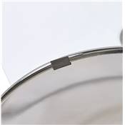 Petite table / table de réunion ronde 'LIGHTY' plateau verre transparent pied central chromé - Ø 90 cm