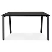 Table de réunion / bureau bench design 'BIG INCONTRO XL' bois noir pieds métal noir - 160 x 160 cm