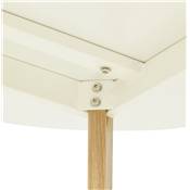 Table / table de réunion scandinave ronde 'SMALL SOLNÄ' blanche en bois 4 pieds en bois – Ø 90 cm