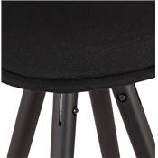 Tabouret de snack mi-hauteur 'MODEN MINI' tissu 4 pieds bois noir et doré repose pieds dossier haut