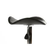 Tabouret de bar réglable design 'Torro' pivotant noir pied central et repose pieds en métal chromé