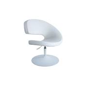 Fauteuil design réglable 'Nordma' pivotant blanc pied central en métal blanc