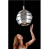 Suspension design 'Space Sphre' en aluminium bross et gris rglable en hauteur