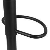 Tabouret bar réglable 'LUSSO' pivotant tissu bouclé blanc pied repose pieds métal noir dossier haut