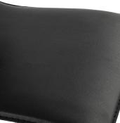 Tabouret de bar réglable design 'Luxe' pivotant noir pied central en métal chromé et dossier haut