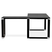 Grand bureau direction d'angle 'BUSINESS L - XL' en bois pieds métal noir et chromé – 200 x 100 cm