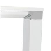 Bureau droit design haut 'HIGH BUSINESS' en bois blanc pieds en métal blanc et chromé – 140 x 70 cm