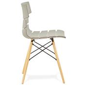 Chaise scandinave design 'Sjöbo' grise avec 4 pieds en bois naturel et métal noir