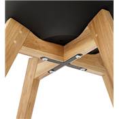 Chaise scandinave design 'Halmstad' noire avec 4 pieds en bois naturel