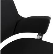 Chaise de bureau design à roulettes dossier bas 'LITTLE MASTER' en tissu noir pieds en alluminium